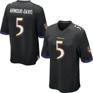 Youth Nike Baltimore Ravens Jalyn Armour-Davis Jersey - Black Game
