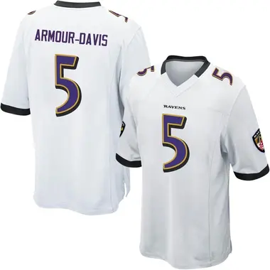 Youth Nike Baltimore Ravens Jalyn Armour-Davis Jersey - White Game