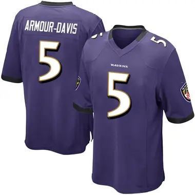 Youth Nike Baltimore Ravens Jalyn Armour-Davis Team Color Jersey - Purple Game