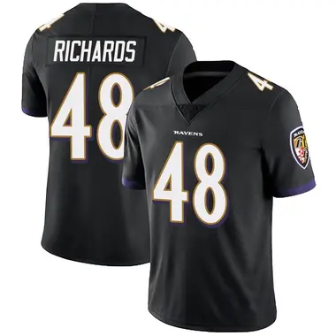 Youth Nike Baltimore Ravens Jordan Richards Alternate Vapor Untouchable Jersey - Black Limited