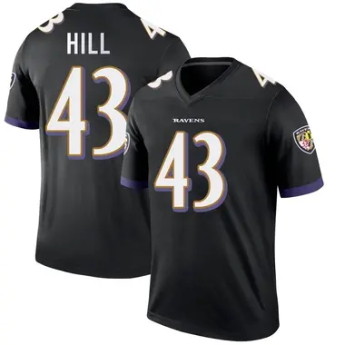 Youth Nike Baltimore Ravens Justice Hill Jersey - Black Legend
