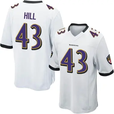 Youth Nike Baltimore Ravens Justice Hill Jersey - White Game