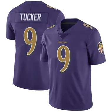 Youth Nike Baltimore Ravens Justin Tucker Color Rush Vapor Untouchable Jersey - Purple Limited