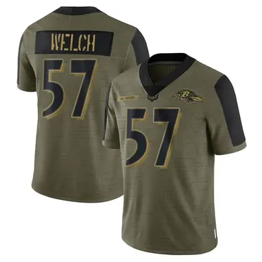 Youth Nike Baltimore Ravens Kristian Welch 2021 Salute To Service Jersey - Olive Limited