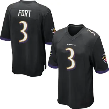 Youth Nike Baltimore Ravens L.J. Fort Jersey - Black Game