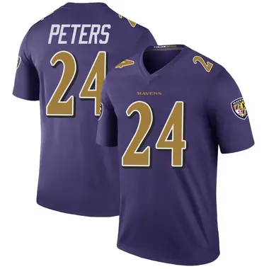 Youth Nike Baltimore Ravens Marcus Peters Color Rush Jersey - Purple Legend