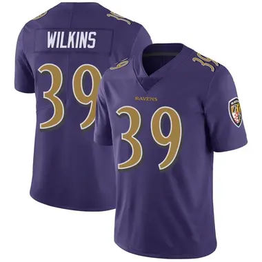 Youth Nike Baltimore Ravens Mazzi Wilkins Color Rush Vapor Untouchable Jersey - Purple Limited