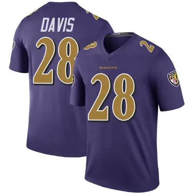 Youth Nike Baltimore Ravens Mike Davis Color Rush Jersey - Purple Legend