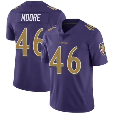 Youth Nike Baltimore Ravens Nick Moore Color Rush Vapor Untouchable Jersey - Purple Limited