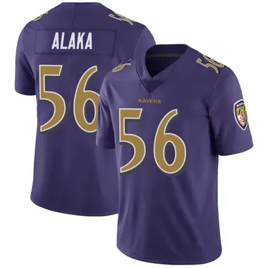 Youth Nike Baltimore Ravens Otaro Alaka Color Rush Vapor Untouchable Jersey - Purple Limited