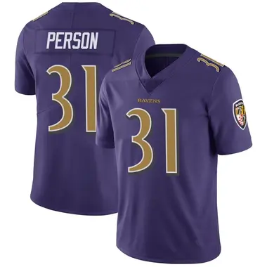 Youth Nike Baltimore Ravens Ricky Person Color Rush Vapor Untouchable Jersey - Purple Limited
