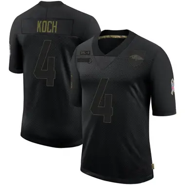 Youth Nike Baltimore Ravens Sam Koch 2020 Salute To Service Jersey - Black Limited