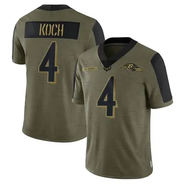 Youth Nike Baltimore Ravens Sam Koch 2021 Salute To Service Jersey - Olive Limited
