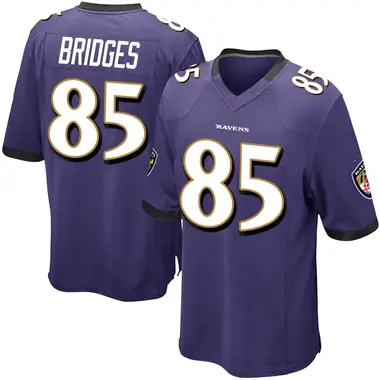 Youth Nike Baltimore Ravens Shemar Bridges Team Color Jersey - Purple Game