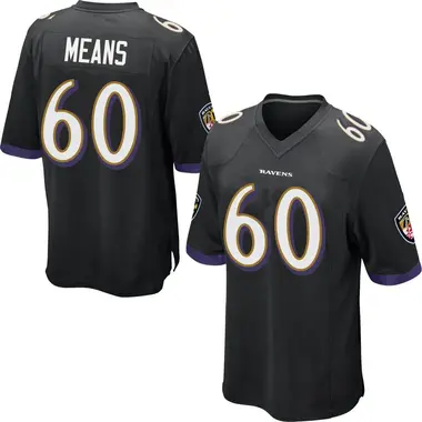 Youth Nike Baltimore Ravens Steven Means Jersey - Black Game