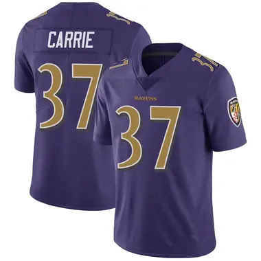 Youth Nike Baltimore Ravens T.J. Carrie Color Rush Vapor Untouchable Jersey - Purple Limited
