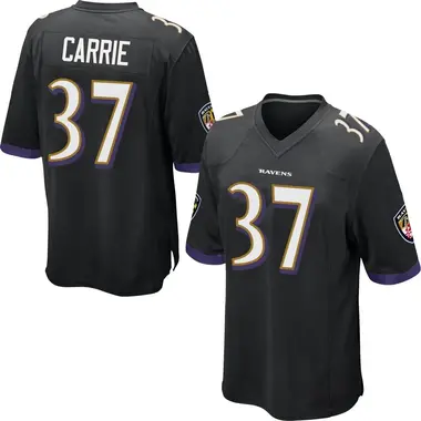 Youth Nike Baltimore Ravens T.J. Carrie Jersey - Black Game