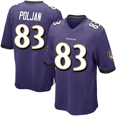 Youth Nike Baltimore Ravens Tony Poljan Team Color Jersey - Purple Game