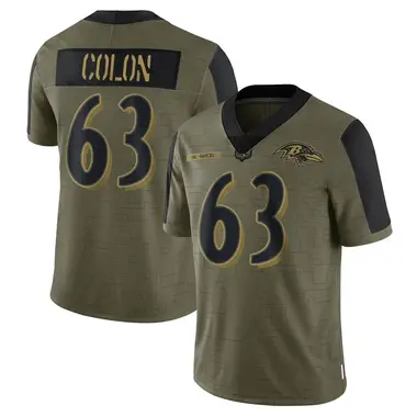 Youth Nike Baltimore Ravens Trystan Colon 2021 Salute To Service Jersey - Olive Limited