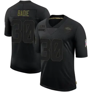 Youth Nike Baltimore Ravens Tyler Badie 2020 Salute To Service Jersey - Black Limited