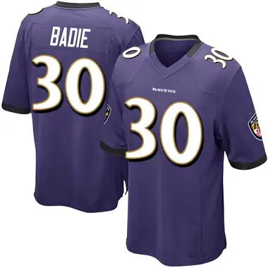 Youth Nike Baltimore Ravens Tyler Badie Team Color Jersey - Purple Game